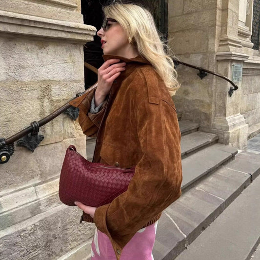 Women's Retro Vintage Fashion Pilot Coffee Color Jackets