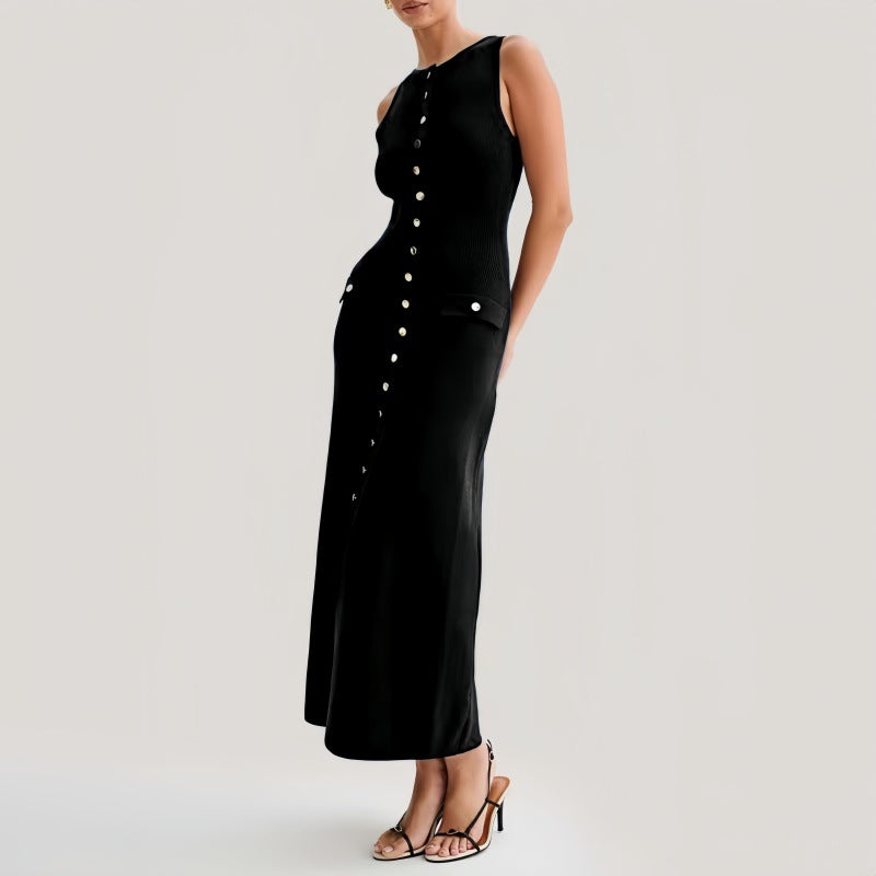 Summer Knitted Dress Fashionable Elegant Sleeveless Dresses