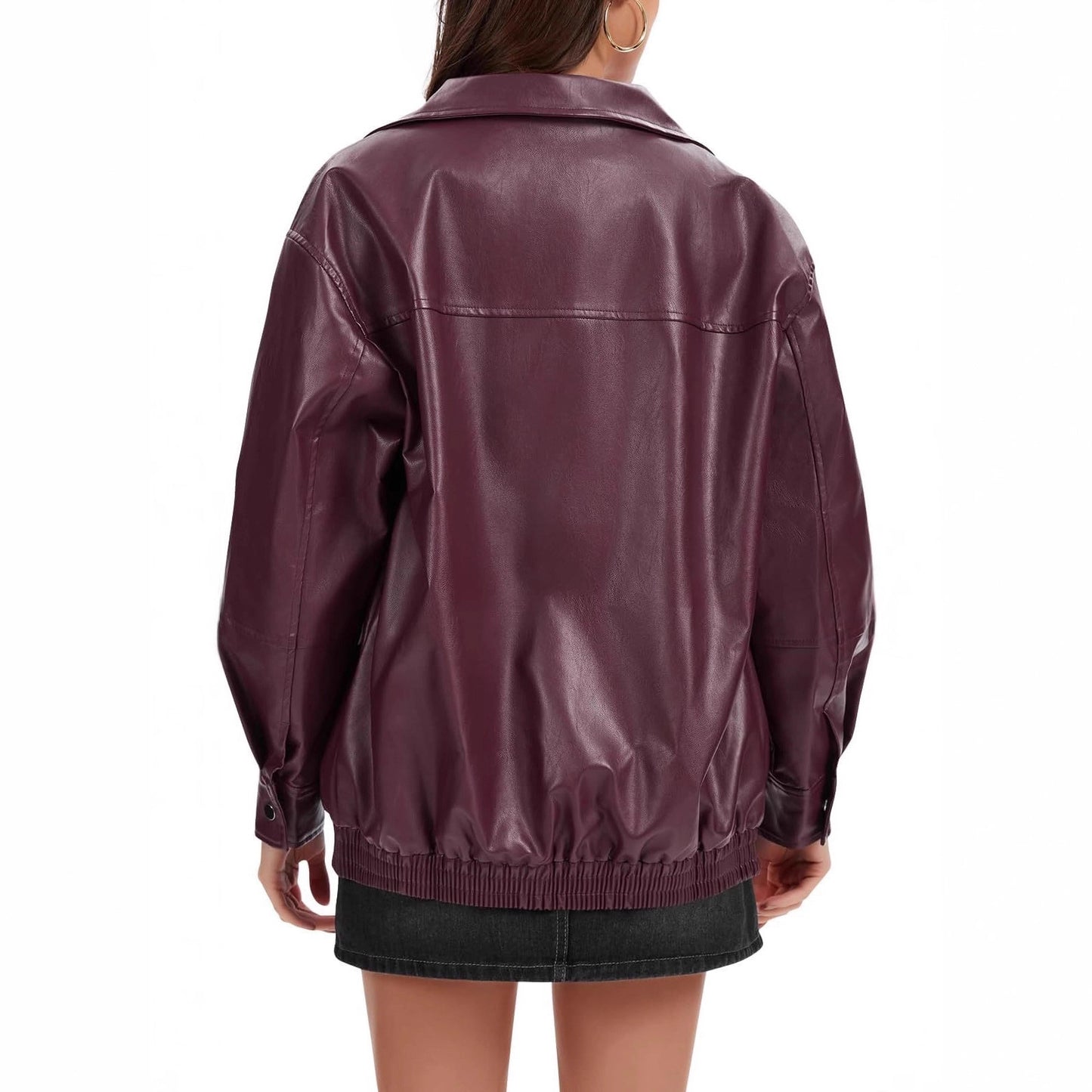 Pocket Loose Long Sleeve Leather Cool Jackets