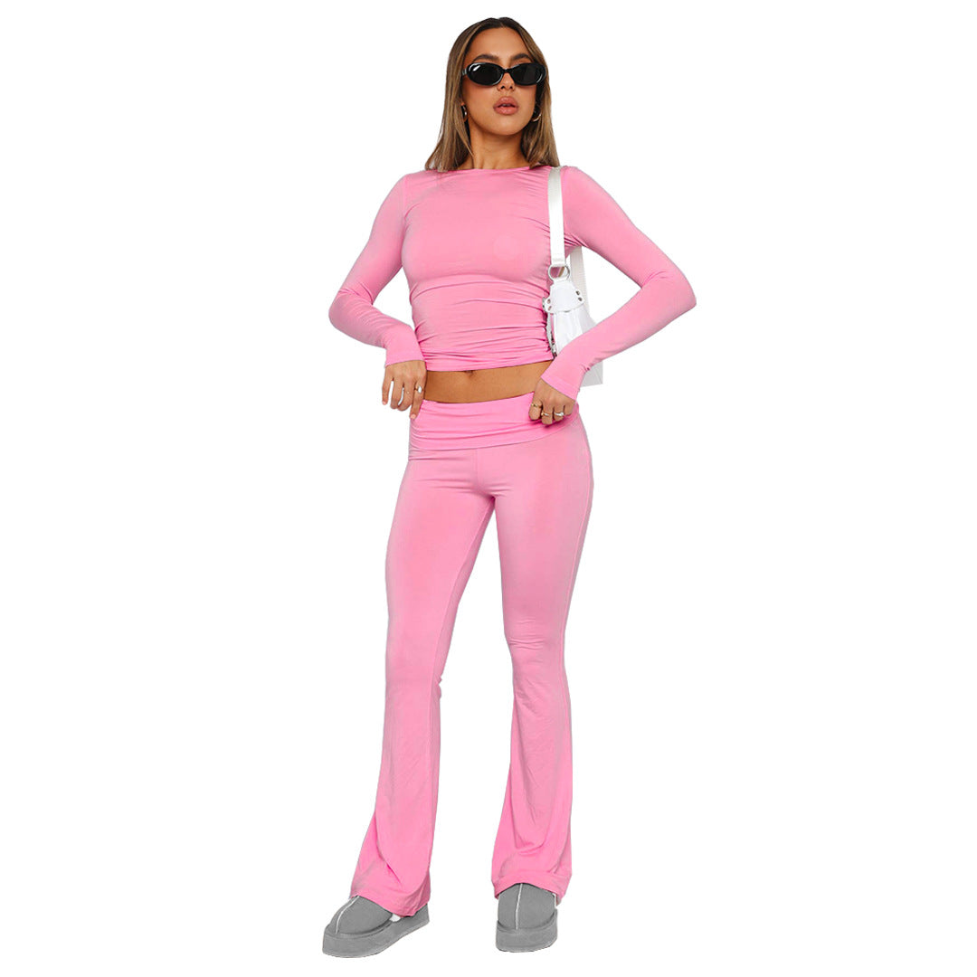 Women's Comfortable Slim Slimming Back Waist Low Pants