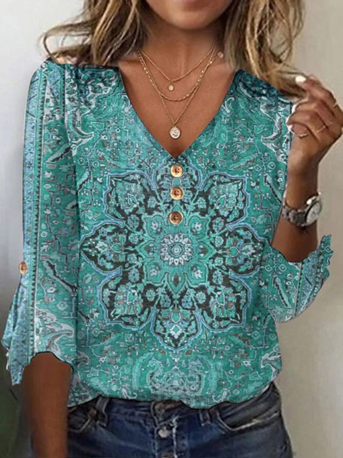 Women's New Autumn Flare Sleeve T-shirt Blouses