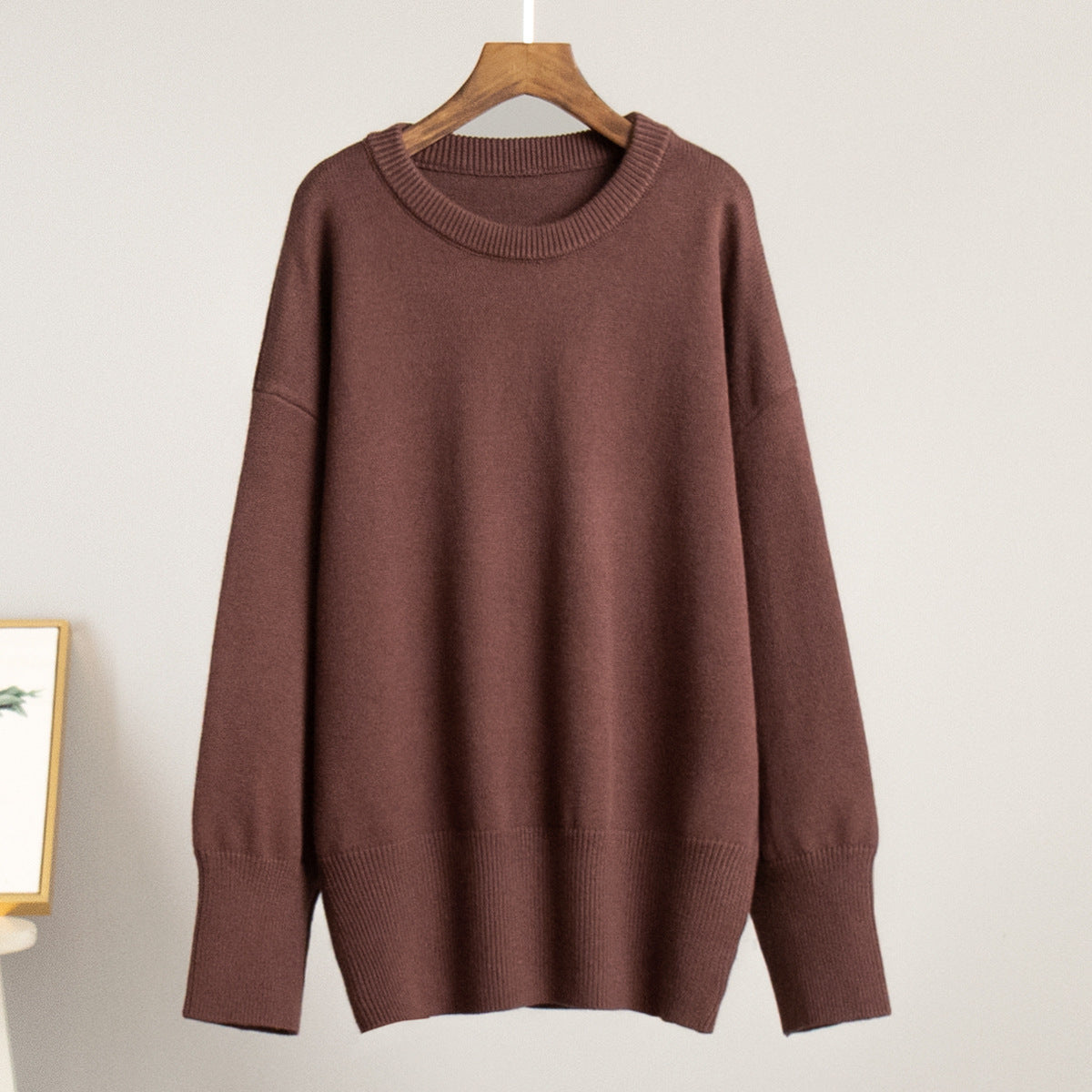 Round Neck Pure Color Casual Lazy Sweaters