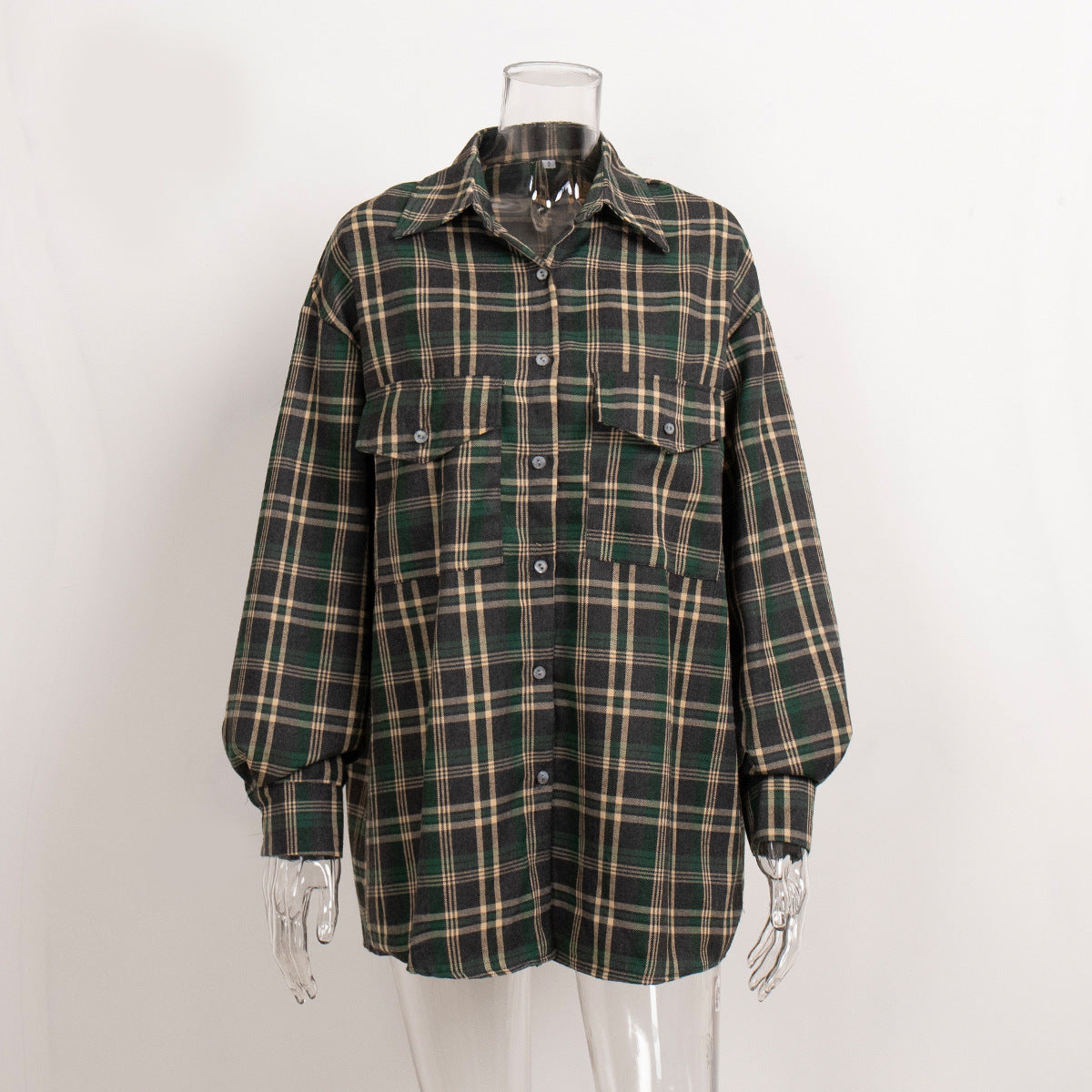 Women's Shirt Autumn American Retro Double Pocket Blouses