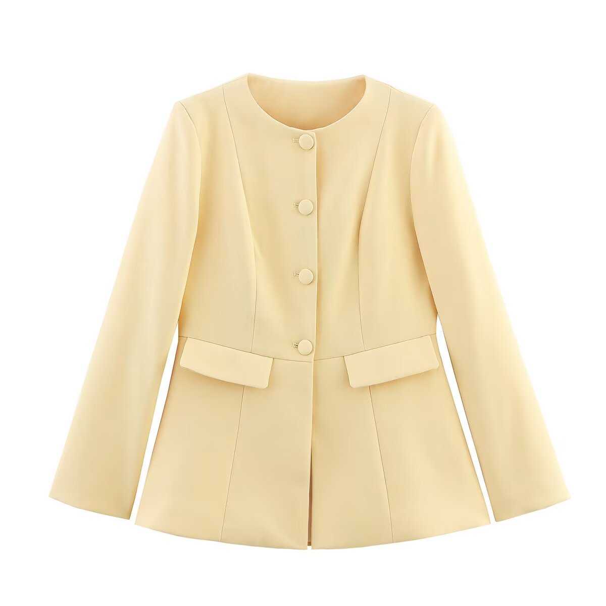 Women's Breasted Round Neck Fashion Slim Blazers
