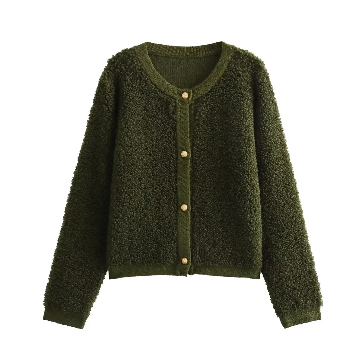 Women's Solid Color Classic Style Knitted Woolen Coats
