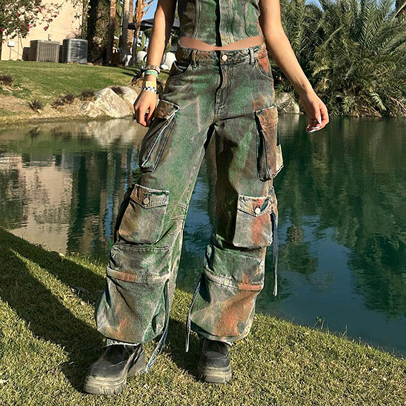 Blooming Trousers American Style Street Cool Jeans