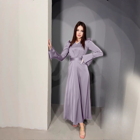 Younger Puff Sleeve Long Tie Sleeves Dresses