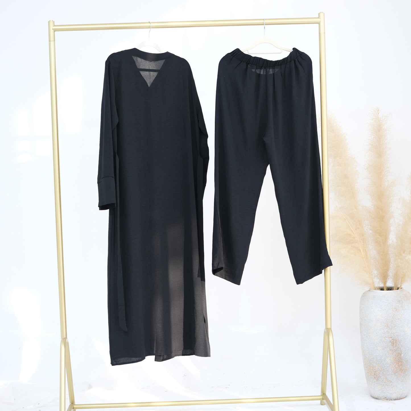Turkey Solid Color Buckle Two-piece Set Dresses