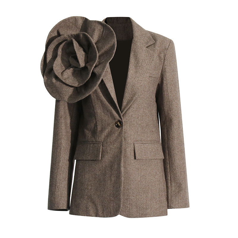 Women's Temperament Commute Style Autumn Design Stitching Three-dimensional Blazers