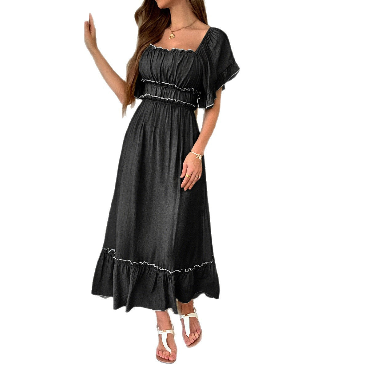Women's Leisure Vacation Sleeve Simple Maxi Dress Dresses