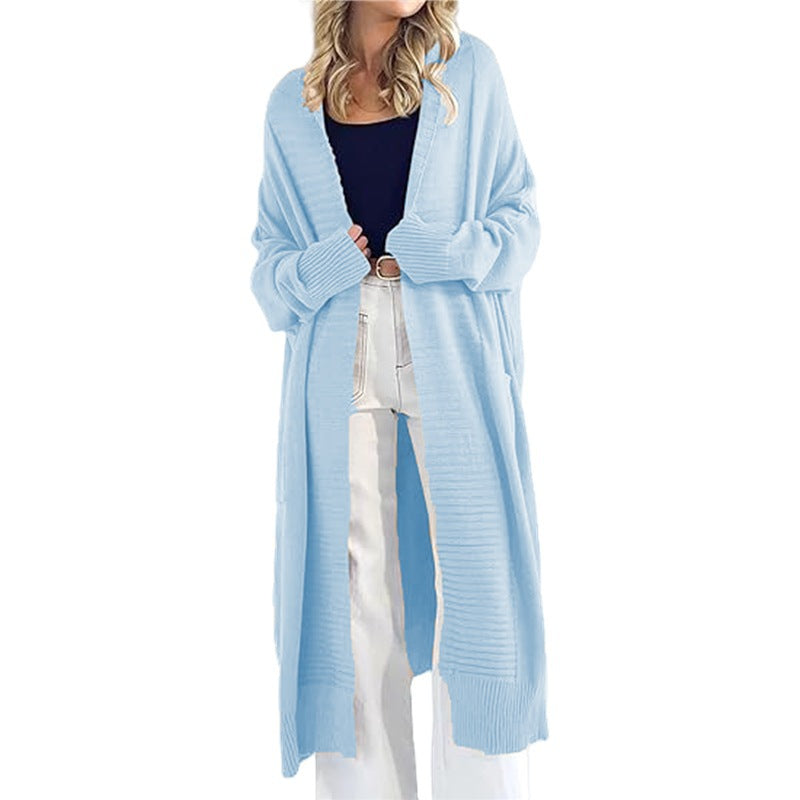 Women's Solid Color Long Sleeve Front Pocket Coats