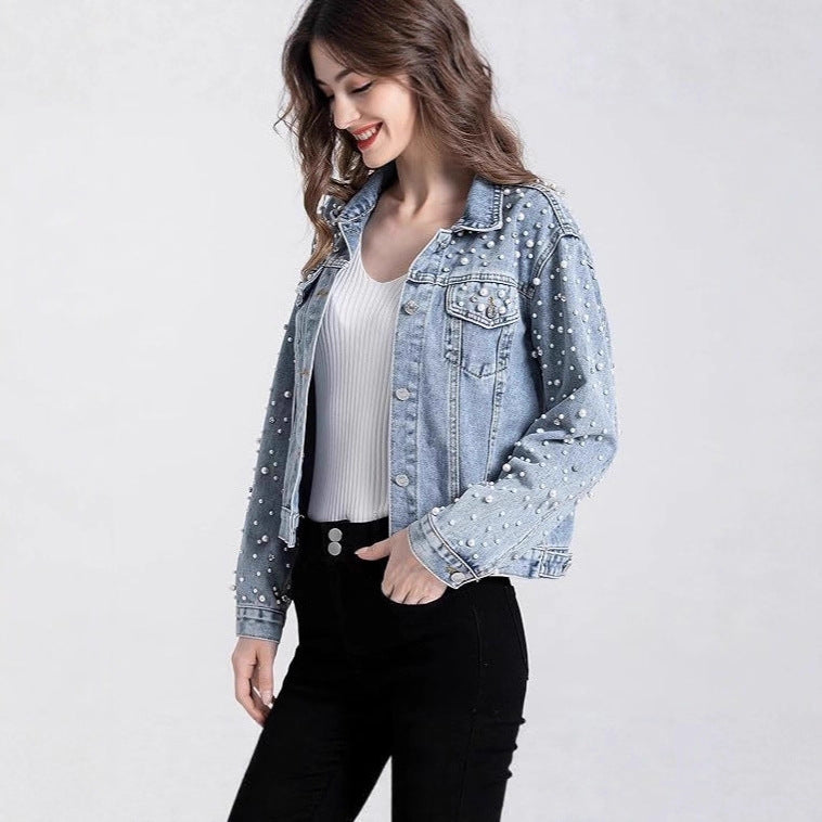 Women's Rivets Long Sleeve Loose Slimming Fashion Jackets