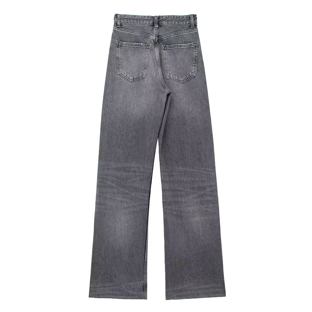 Street Trendy Elegant Gradient High Waist Jeans