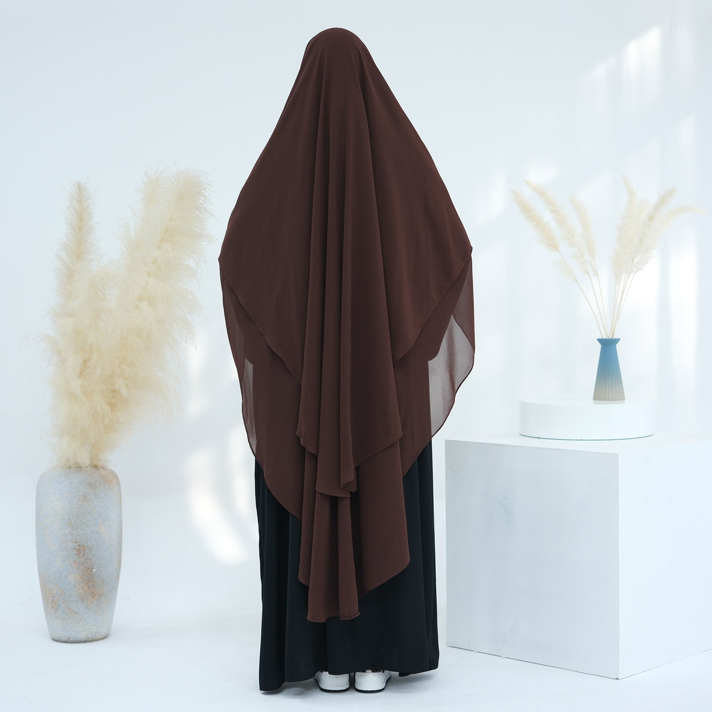 Solid Color Front Rear Chiffon Large Swing Dresses