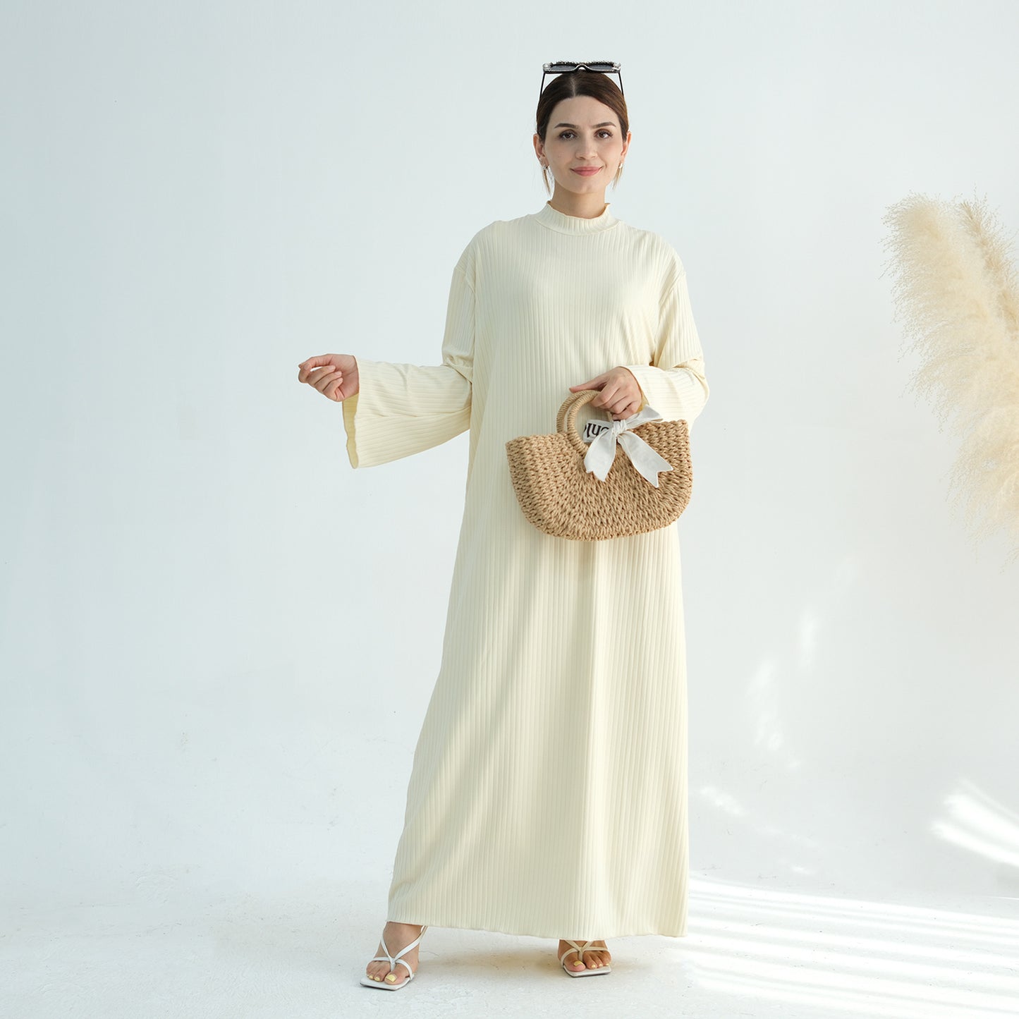 Turkey Multicolor Stand Collar Dress Robe Dresses
