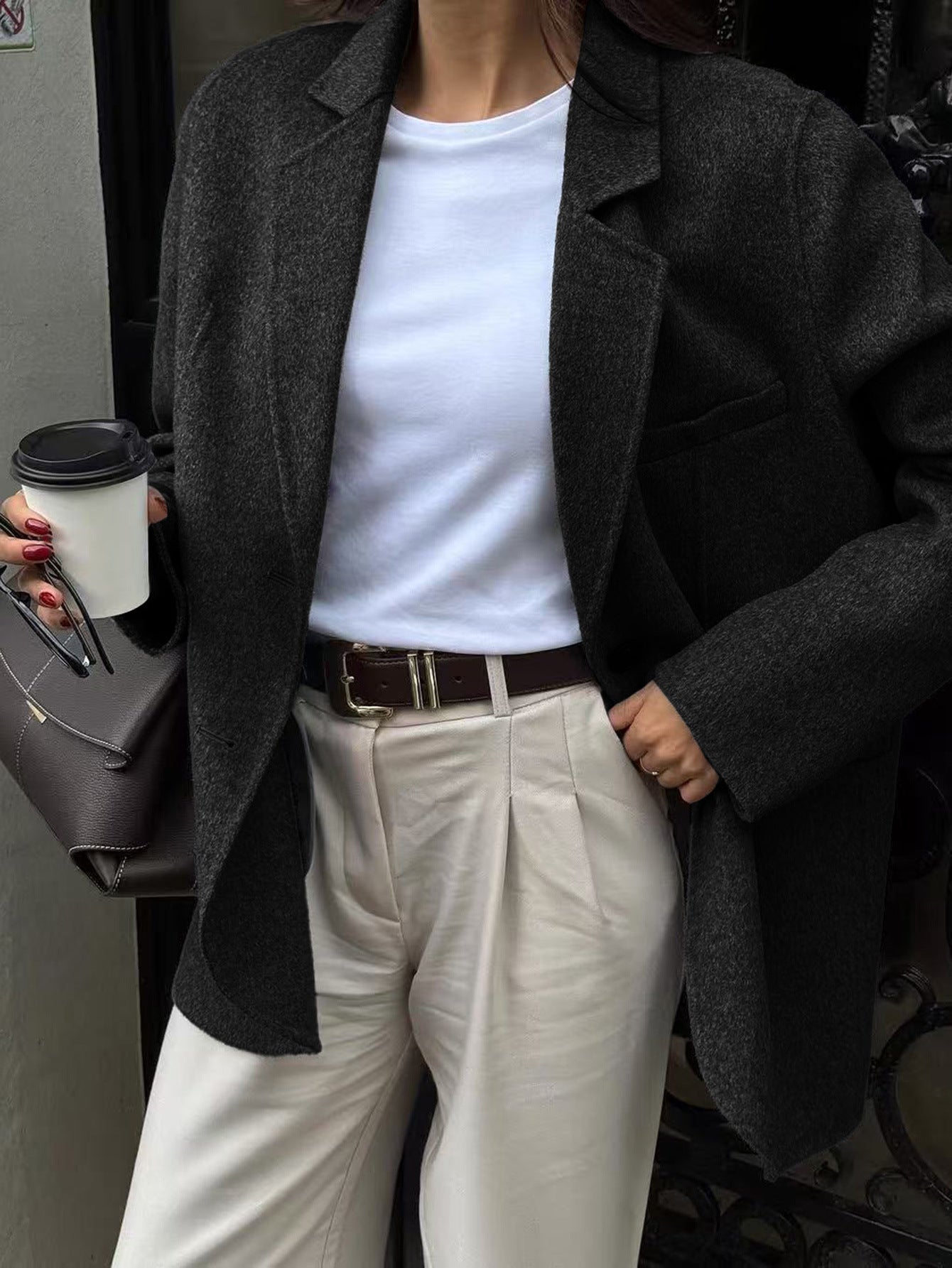 Women's New Slouchy Casual Solid Color Blazers