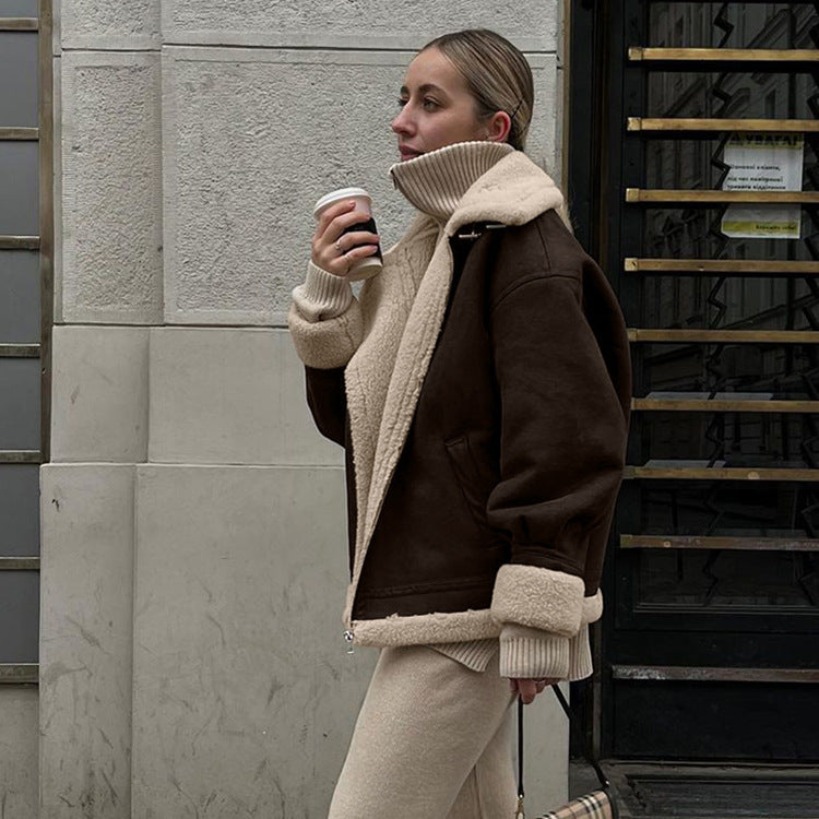 Women's Winter Loose Suede Warm Retro Jackets