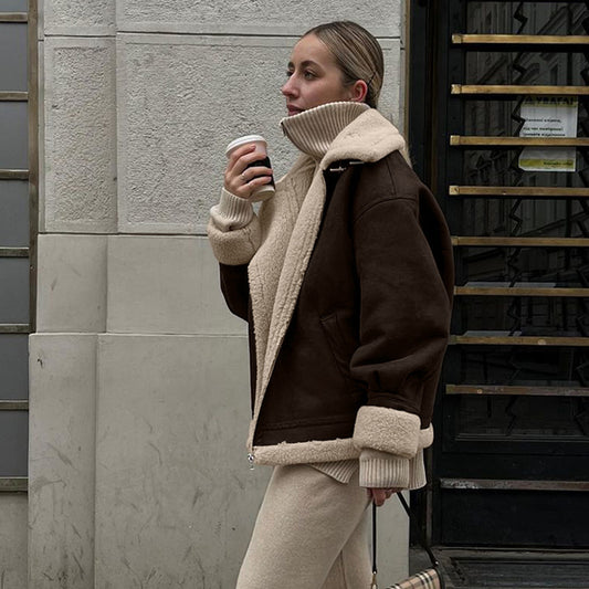 Women's Winter Loose Suede Warm Retro Jackets