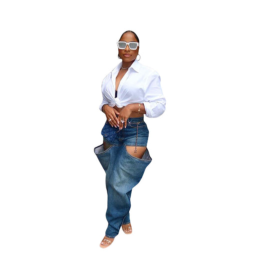 Charming Slouchy Creative Trousers Fashion Stretch Jeans