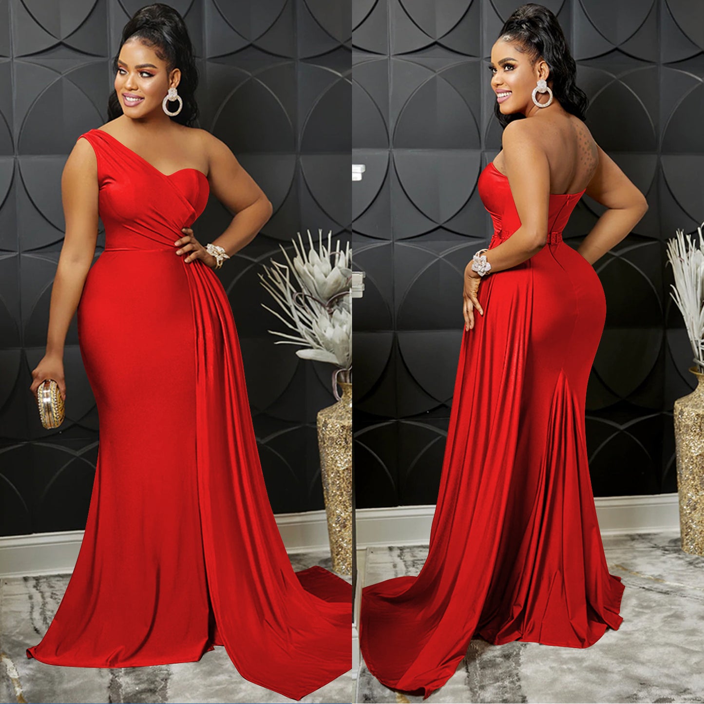 Women's Fashion Solid Color Party Tight Sleeve Dress Dresses
