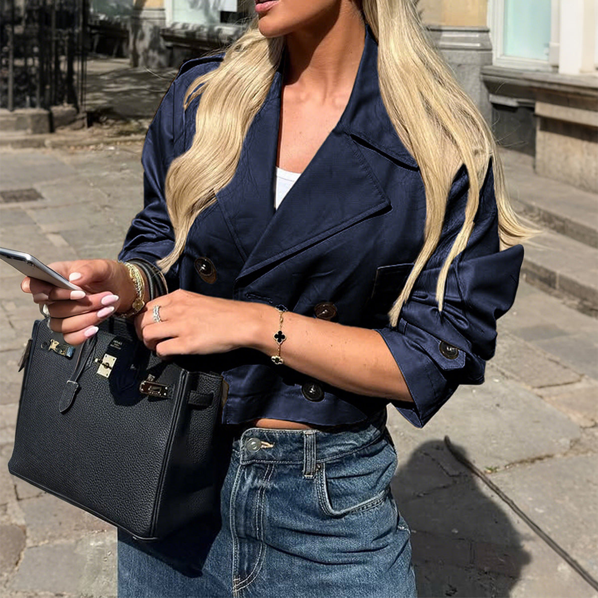 Women's Classic Leisure Holiday Button Long-sleeved Coats