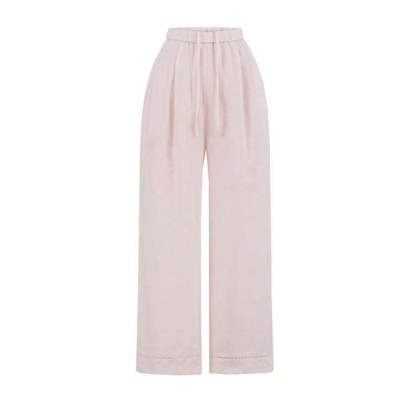 Slimming Linen Wide Leg Trousers Casual Pants