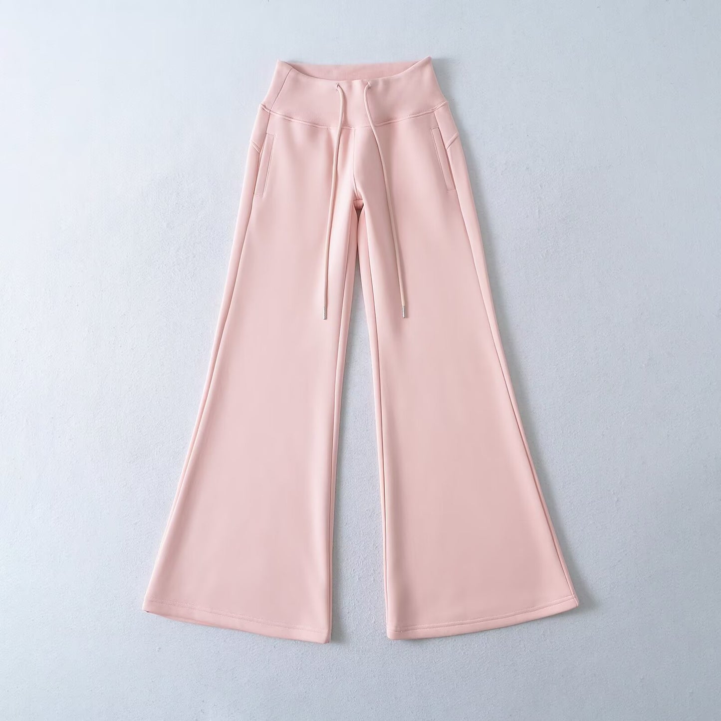 Women's Hot Drawstring Low Waist Fleece-lined Flared Pants