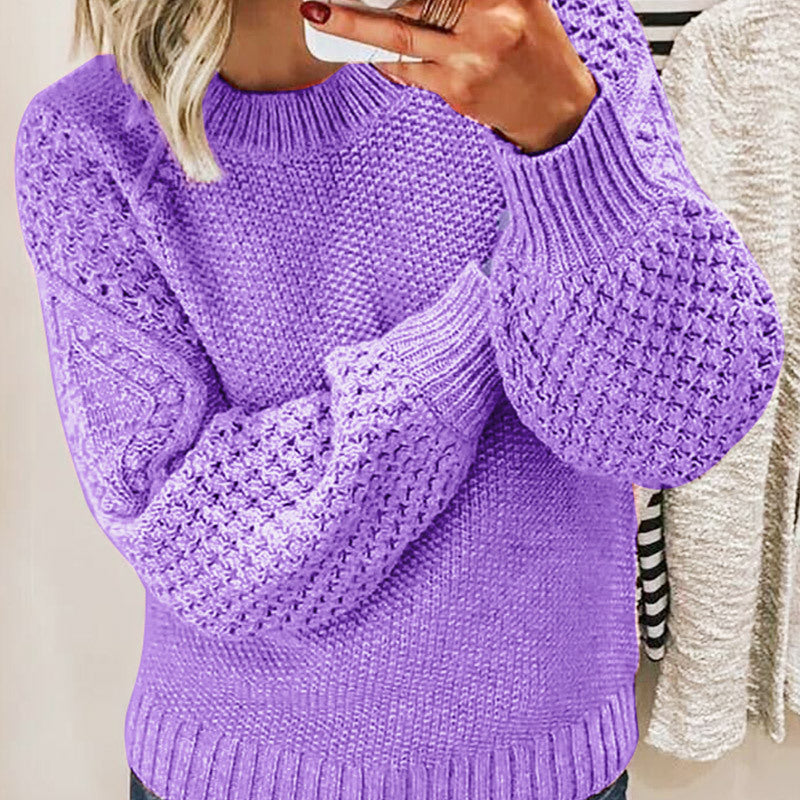 Women's Warm Solid Color Outerwear Knitted Pullover Knitwear