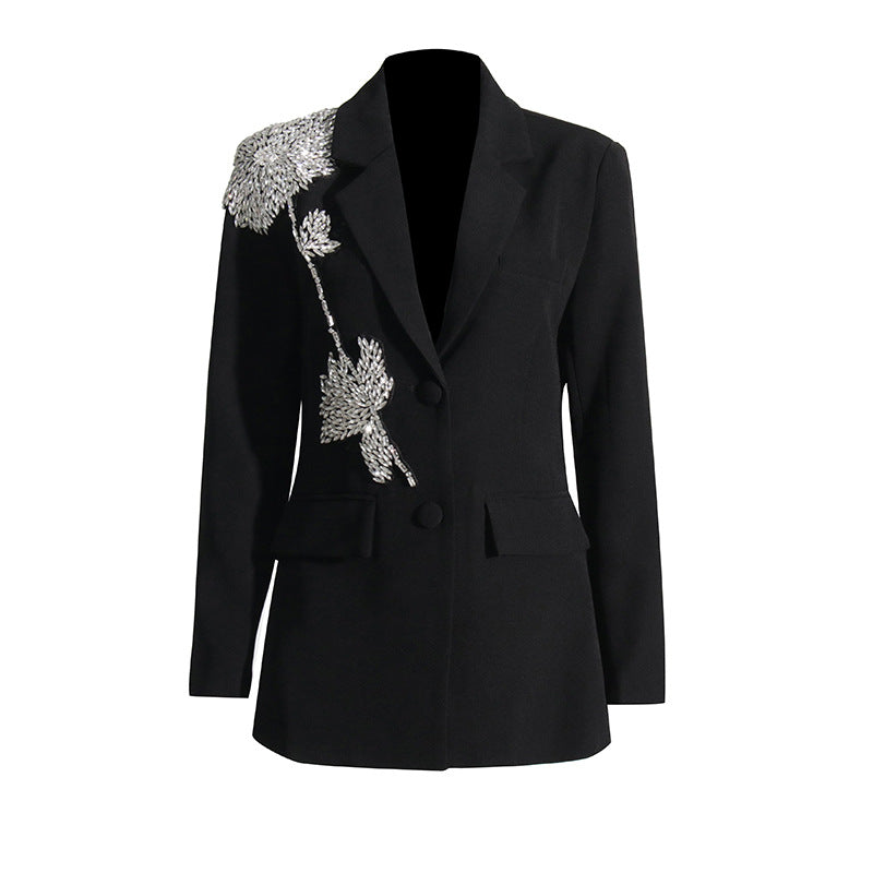 Small Autumn Fashion Polo Collar Stitching Decorations Blazers