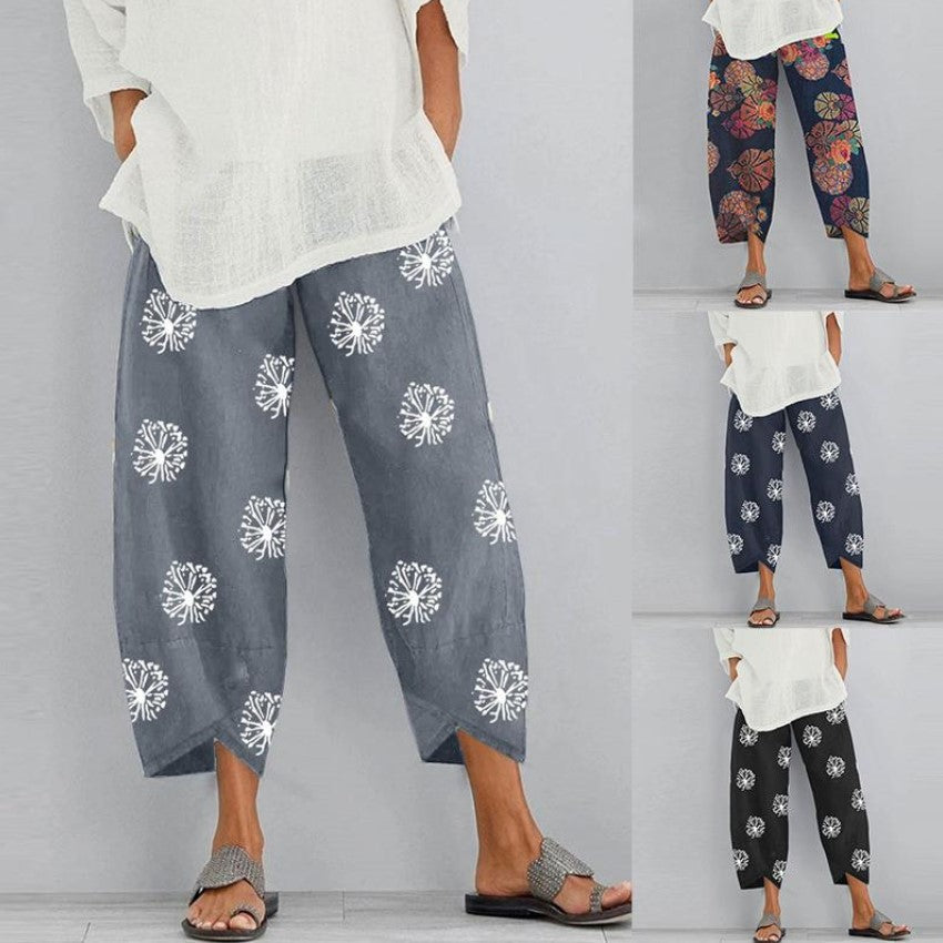 Women's Printed Fashion Loose Pockets Casual Pants