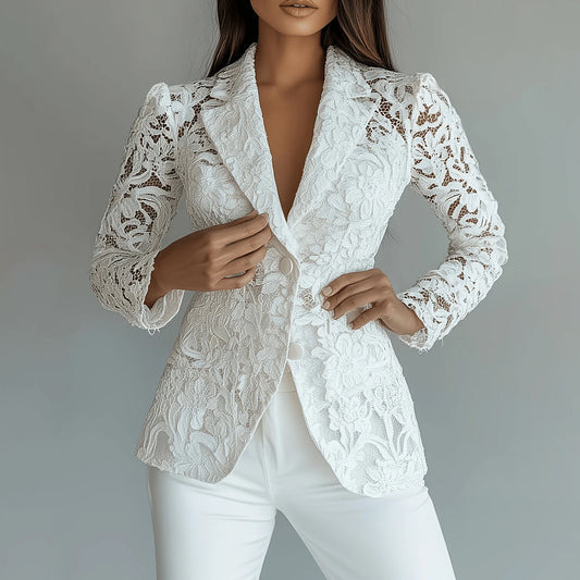 Stitching Petals Elegant Slim With Lining Blazers