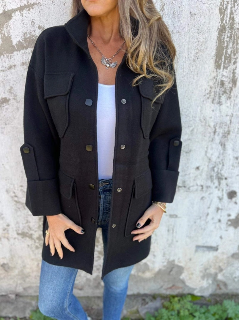 Women's Autumn Fashion Stand Collar Sleeve Reversible Jackets