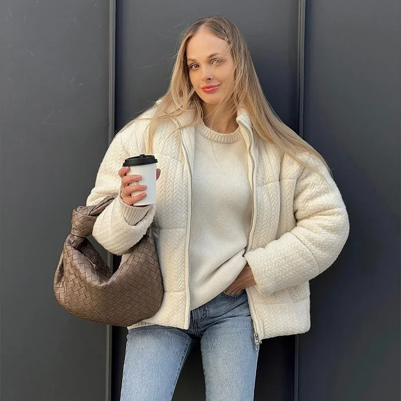 Women's Trendy Street Fashionable Knitted Cotton Jackets