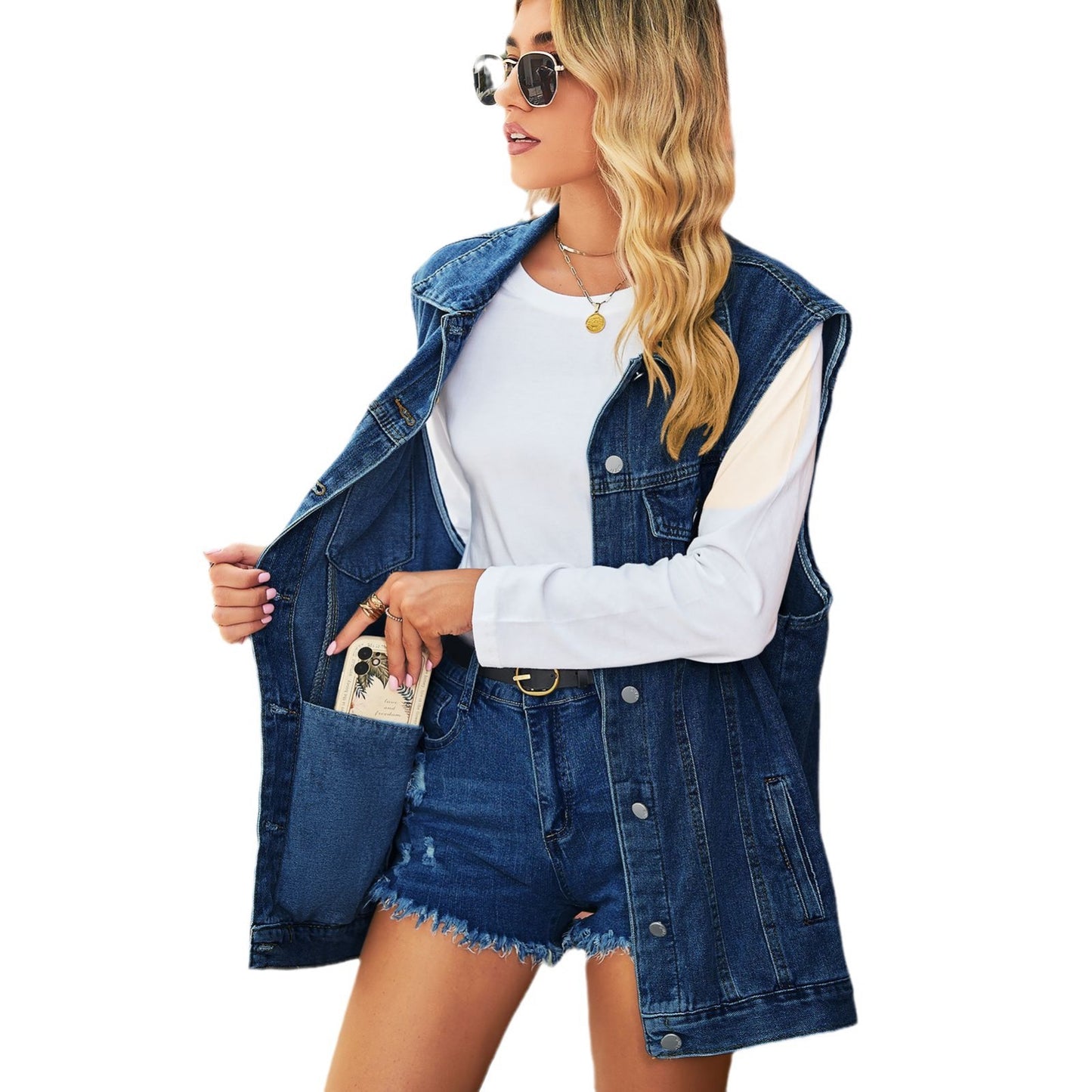 Women's Retro Denim Loose Casual Fashion Vests