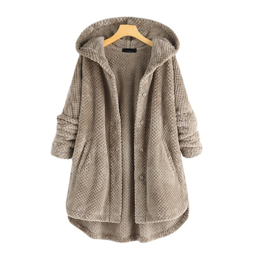 Women's Winter Hooded Double-sided Veet Sweatshirt Fashion Coats