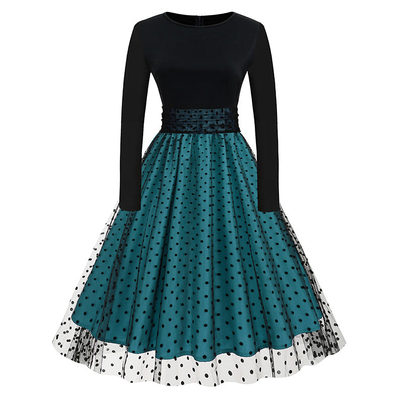 Women's Dress Long-sleeved Autumn Two-piece Patchwork Princess Dresses