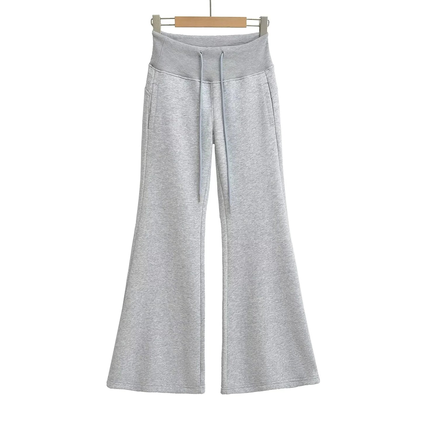 Women's Hot Drawstring Low Waist Fleece-lined Flared Pants