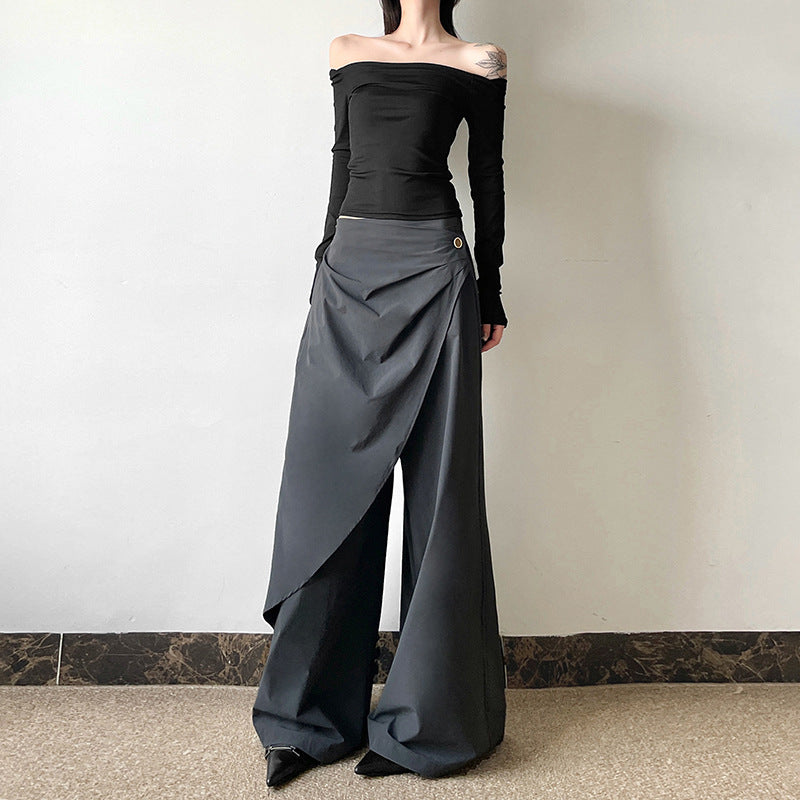 Women's Fashion High Waist Loose Casual Wide Pants