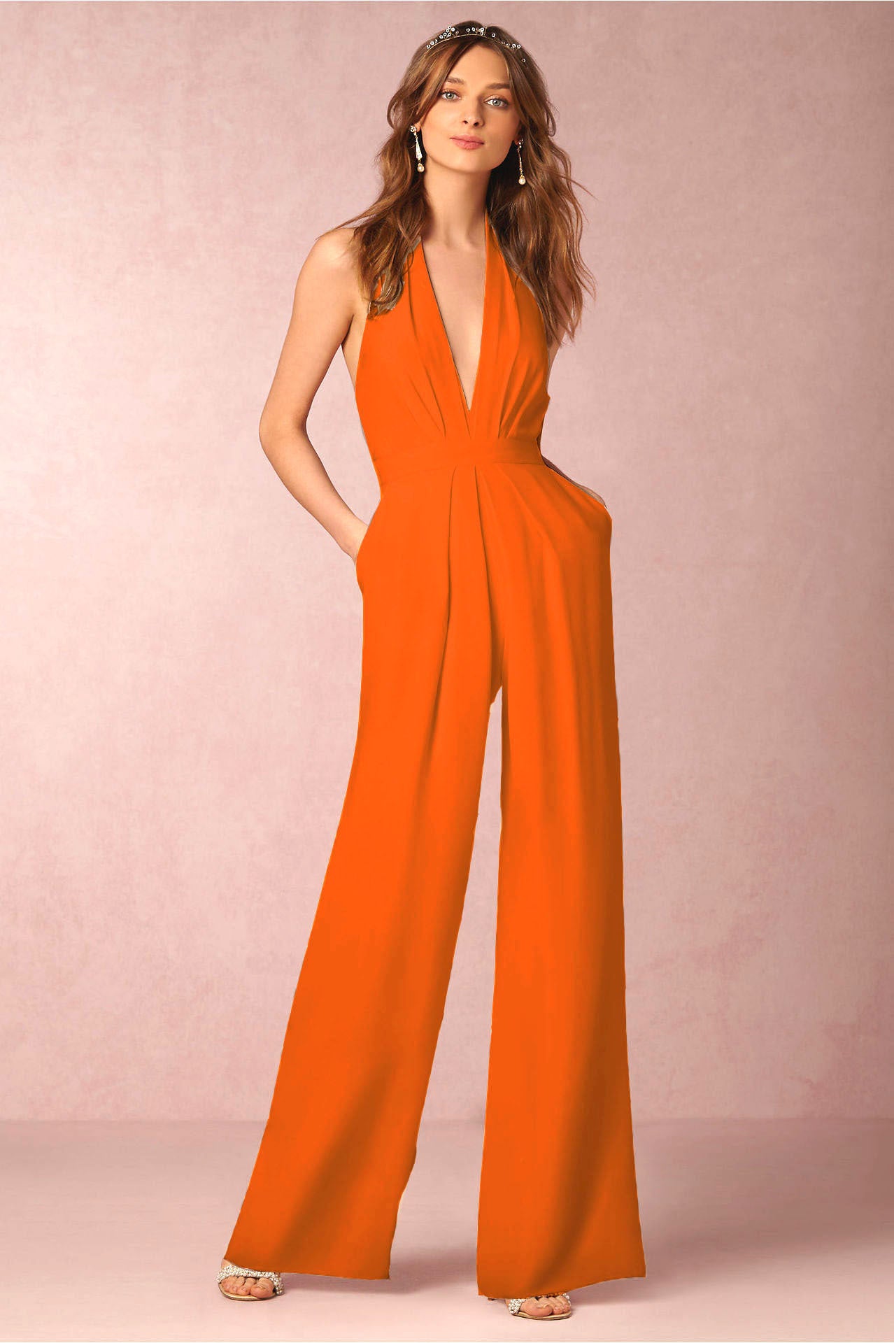 Women's Creative Style Dress Sexy Sleeveless Halter Pants