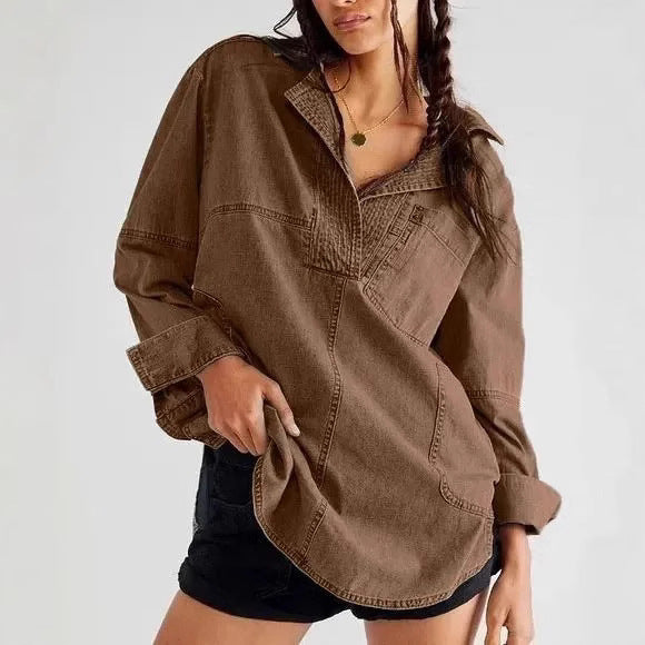 Women's Lapel Fashionable Casual Figure Flattering Denim Jackets