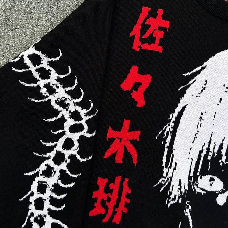 Women's Vintage Knitted Cartoon Pattern Winter Gothic Sweaters