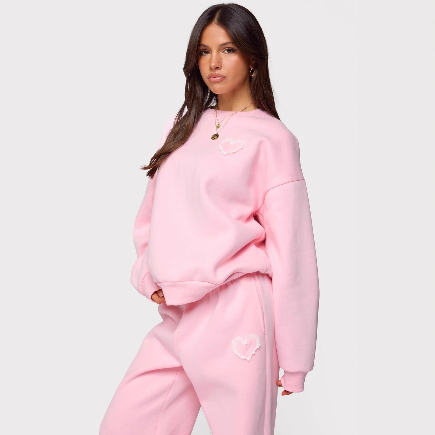 Women's Printing Long Sleeve Pullover Hoodie Two-piece Fashion Casual Suit
