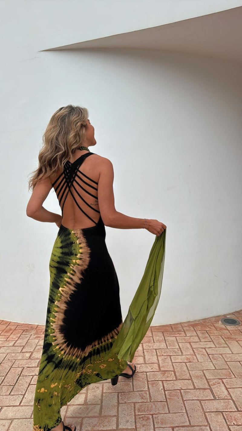 Women's Summer Sexy Printing Positioning Sling Backless Dresses