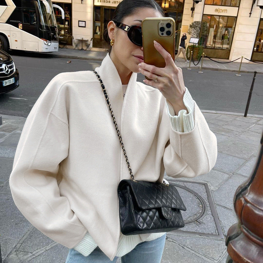 Women's Long Sleeve Woolen Loose Temperament Commuter Coats