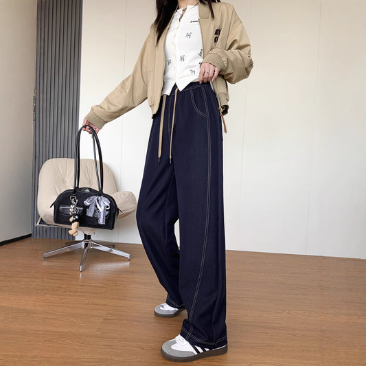 Women's Three-dimensional Cutting Machete Banana Wide Leg Jeans