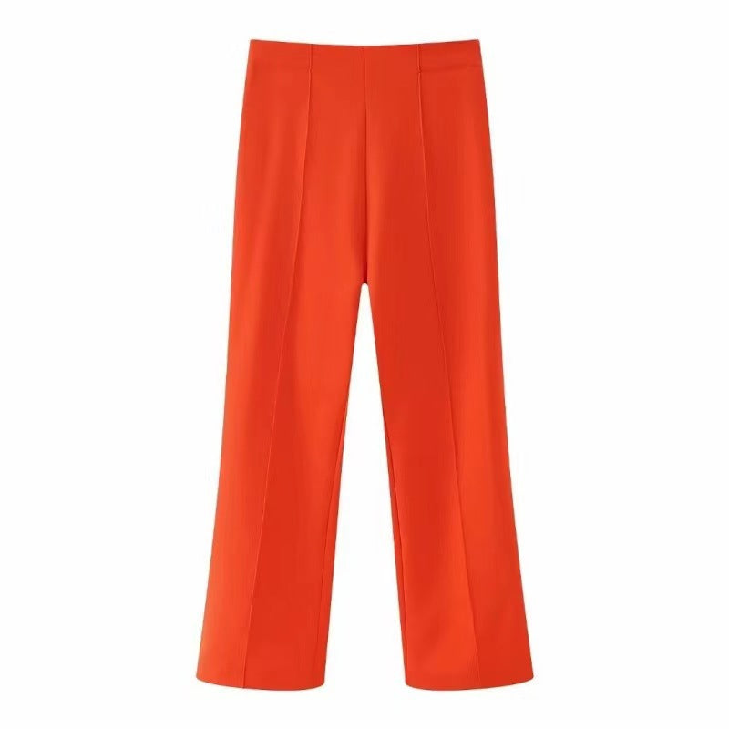 Women's Style Solid Color Simple Draping Design Pants