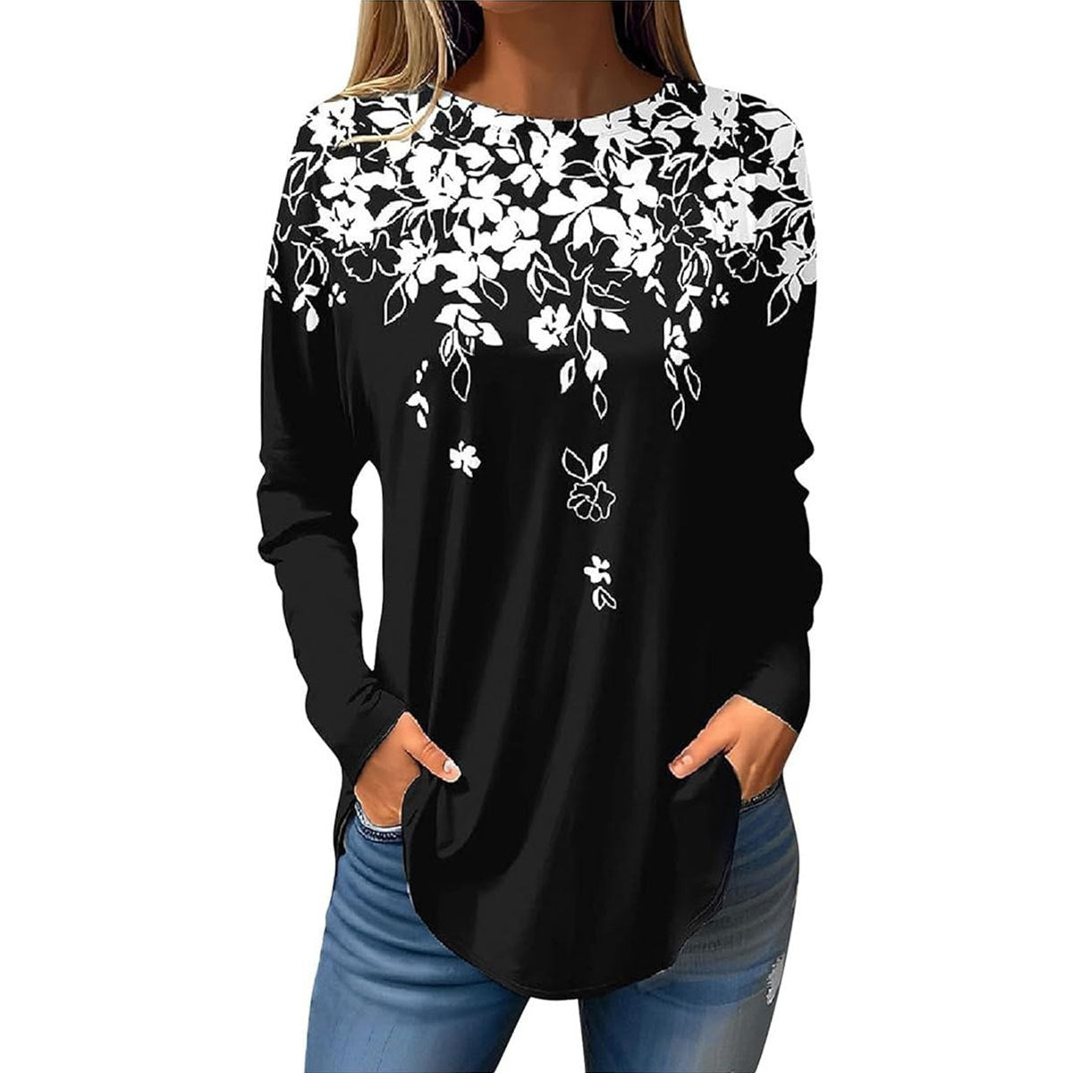 Crafts Summer Hem Arc Loose Long Blouses