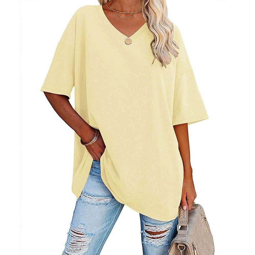 Women's Loose Half Sleeve Cotton Waist Blouses