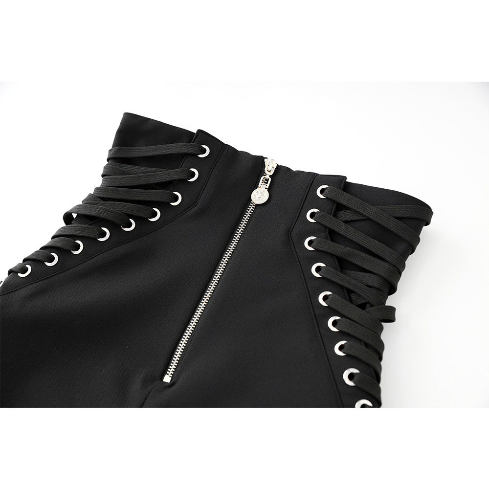 High Waist Rope Tight Micro Elastic Pants