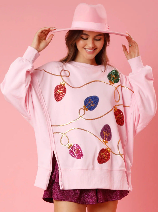 Women's Fashion Trend Sequined Long Sleeve Pullover Sweaters